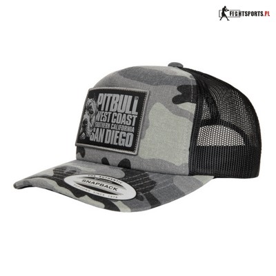 PIT BULL CZAPKA Z DASZKIEM SNAPBACK BLOOD DOG TRUCKER CAMOUFLAGE GREY