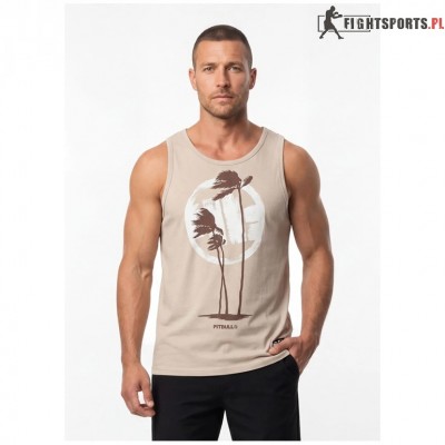 PIT BULL TANK TOP SLIM FIT PALMS SAND
