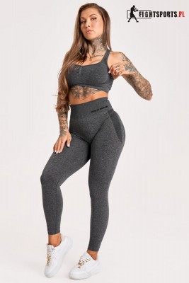 GYM GLAMOUR LEGGINSY MELANGE DARK GREY