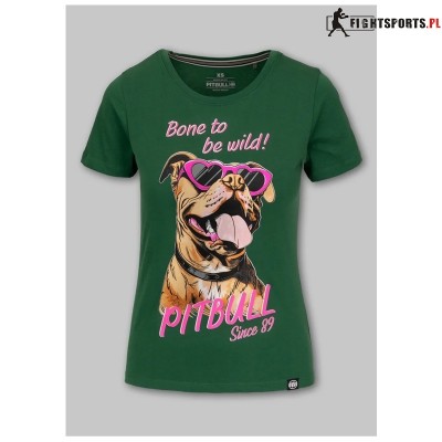 PIT BULL KOSZULKA DAMSKA SUNGLASSES DOG GREEN 