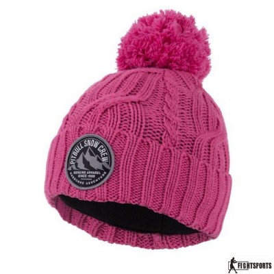 PIT BULL CZAPKA ZIMOWA Z POMPONEM SNOW CREW PINK