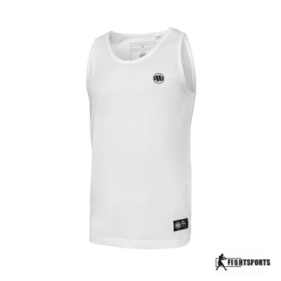 PIT BULL TANK TOP SLIM FIT SMALL LOGO WHITE