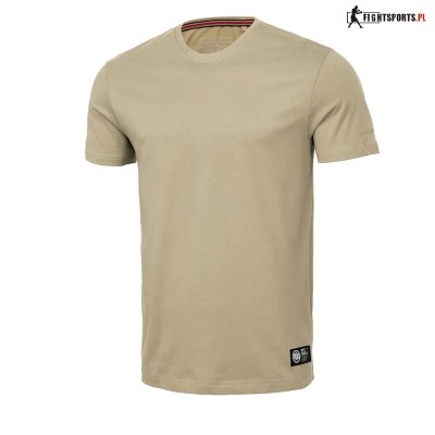 PIT BULL KOSZULKA NO LOGO SLIM FIT BEŻOWA