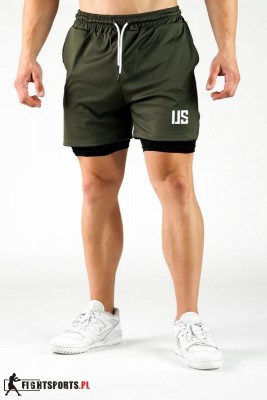 MAKE US STRONG SZORTY CAMP HILL 2w1 KHAKI